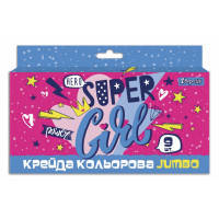 Мел 1 вересня цветной 9 шт, JUMBO \" Cool girl\" (400409)