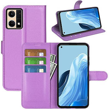 Чохол-книжка Litchie Wallet для Oppo Reno 7 4G / F21 Pro 4G Violet