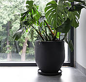 Великий горщик для квітів керамічний Гончарний 25 л Rezon чорний мат