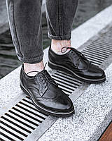 Мужские броги туфли с натуральной кожи Legessy ONYX BLACK ORIGINAL