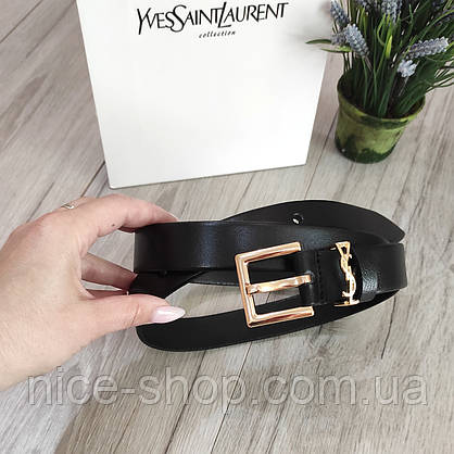 Ремінь шкіряний Yves Saint Laurent (YSL) золото, фото 4