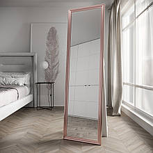 Підлогове дзеркало в повний зріст 168х48 Рожеве золото Black Mirror у вузькій рамі в спальню