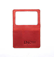 Мини обложка для документов ID паспорта DNK Leather DNK mini okno H col.H Красный