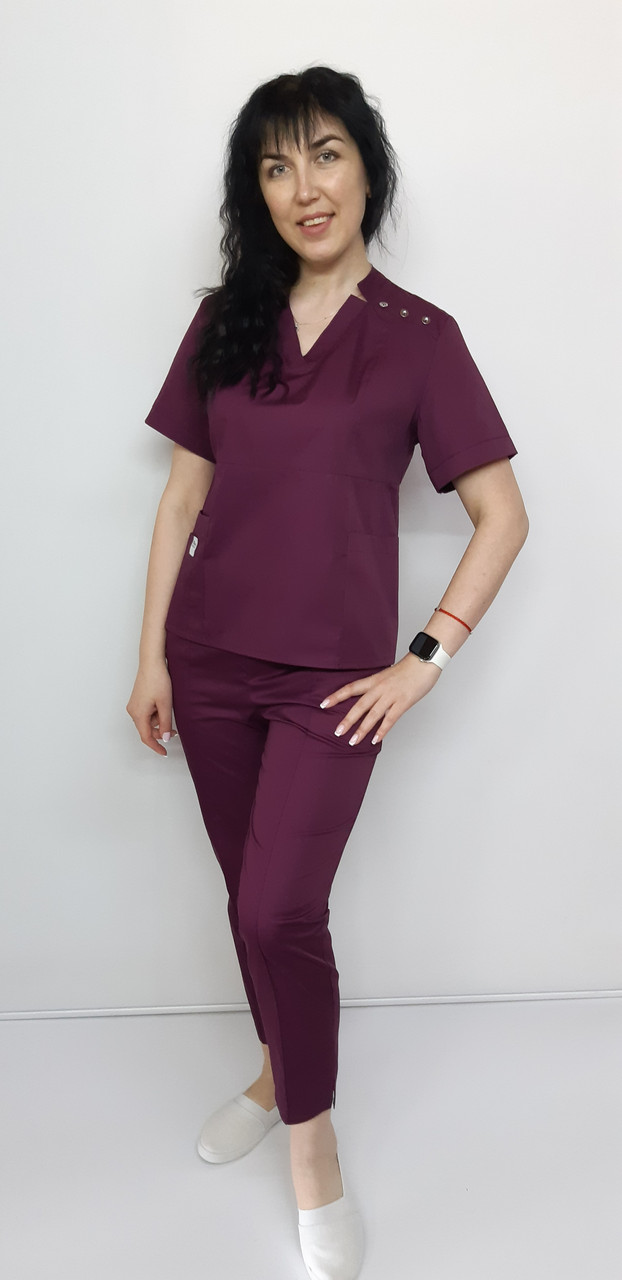 Костюм жіночий медичний Голд стрейч-котон укорочені брюки, фото 1