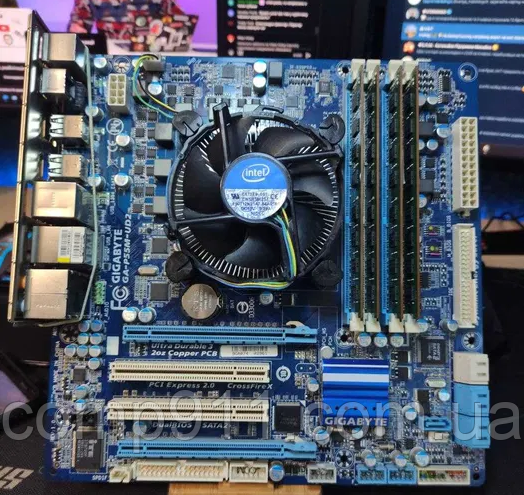 Материнка Gigabyte GA-P55M-UD4 1156 + Core i5 (4 ядра) + 8 гб ДДР3, фото 1