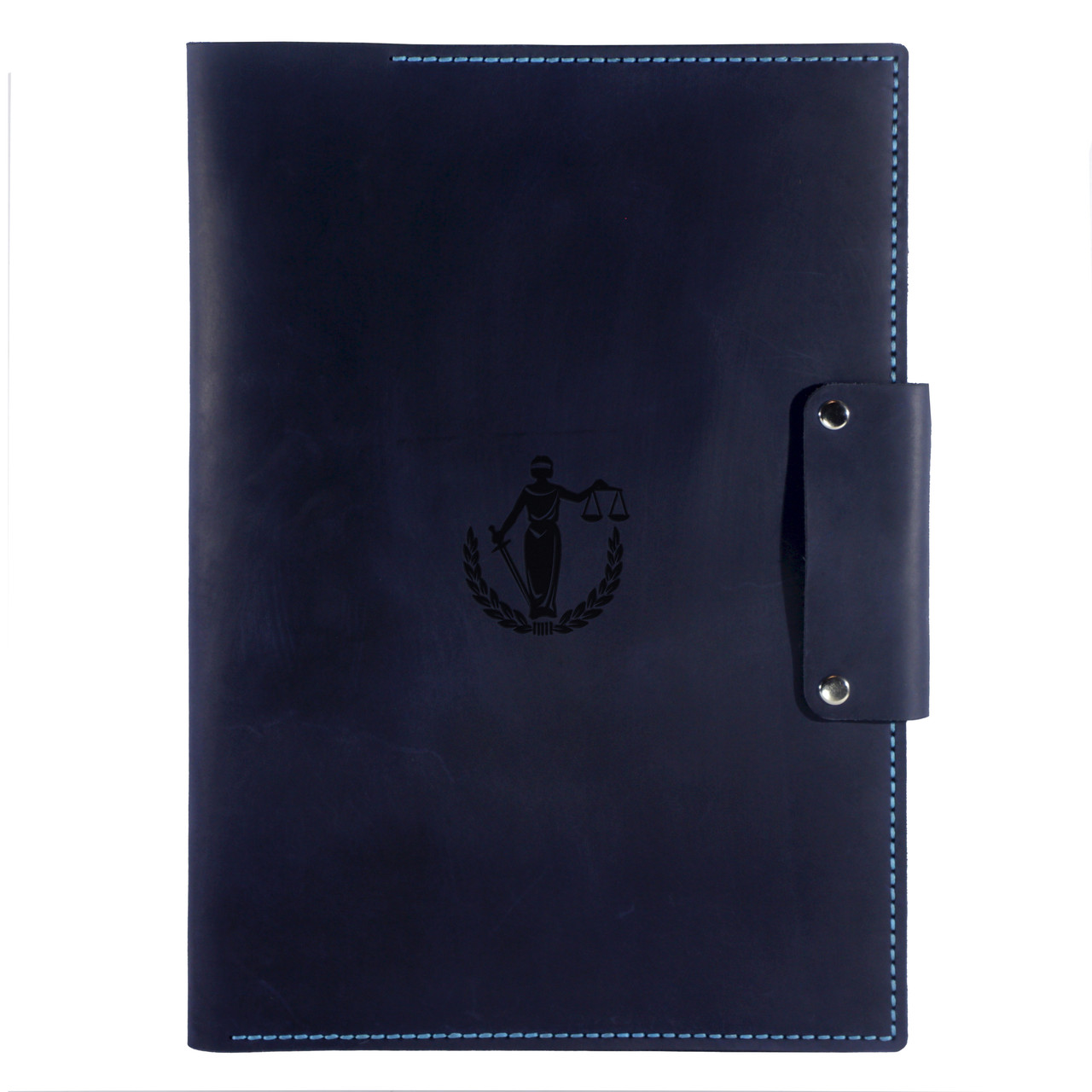 Шкіряна папка-портфель для документів Anchor Stuff Подарунок юристу А4 Темно-синя (as150102-4)
