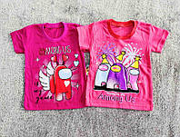 Дитячі стильні, яскраві футболки "Among Us" на дівчаток 86-122 см зріст