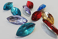 Камни кристалы (конский глаз) 7*15 мм. цвет микс