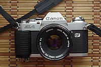 Canon AL-1 QF с подтверждением фокуса + Canon Fd 50mm 1.8 S.C. с ремнем