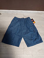 Мужские удлиненные шорты бриджи капри батал с карманами облегченный джинс 52-66 размеры синие и голубые