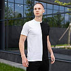 Чоловіча футболка двоколірна чорна з червоною бавовняною на літо, фото 7