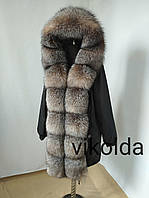 Женская куртка парка с натуральным мехом блюфрост с 44 по 58