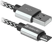 Кабель Defender USB08-03T PRO USB2.0,AM-MicroBM White, 1m (87803) (6499805)