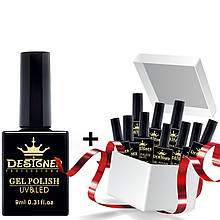 Набір кольорових гель-лаків Дизайнер (10 шт + 1 шт у подарунок) на 9 мл - для манікюру та педикюру