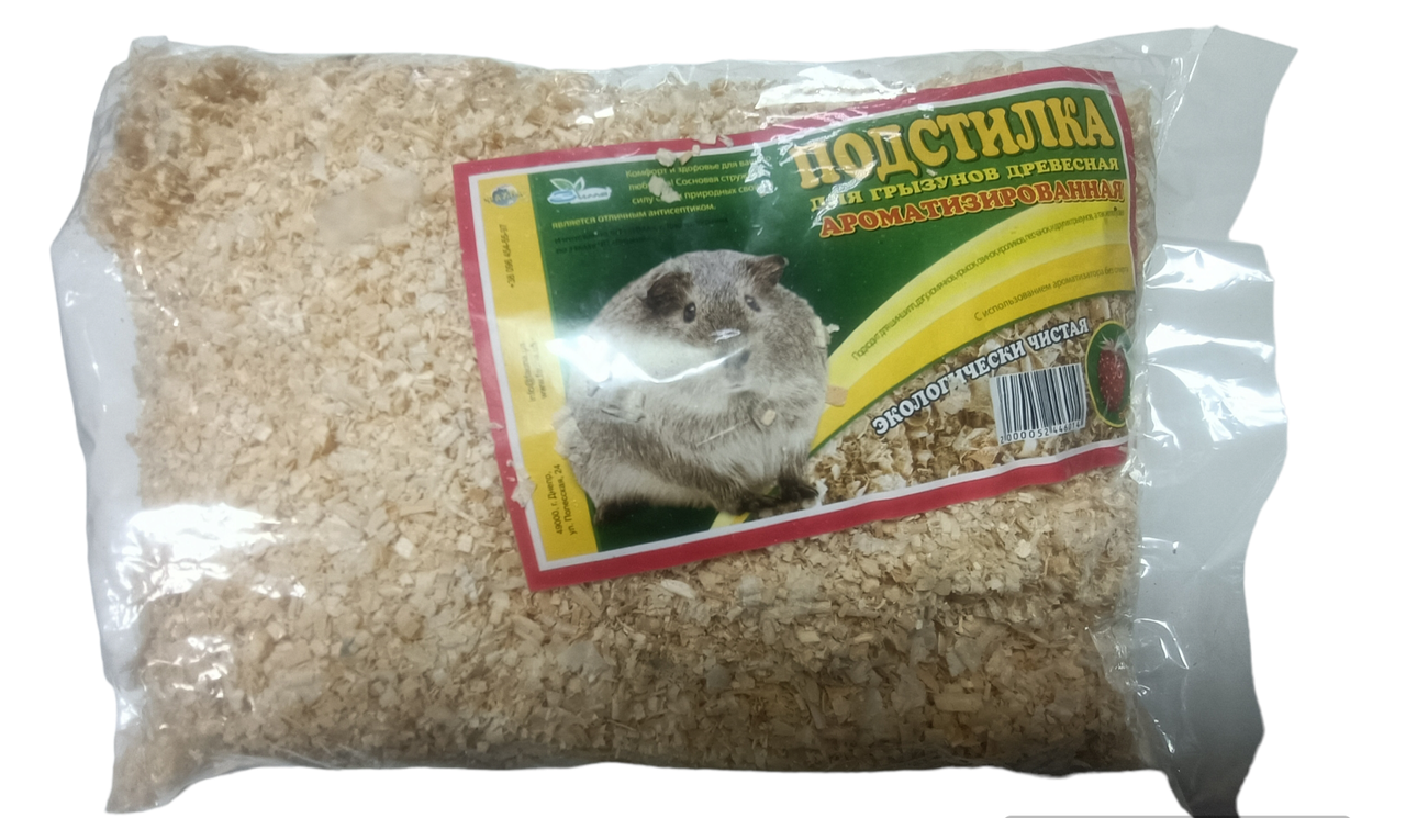 Тирса деревна з ароматом суниці 0,360 кг для Фауна гризунів, фото 1