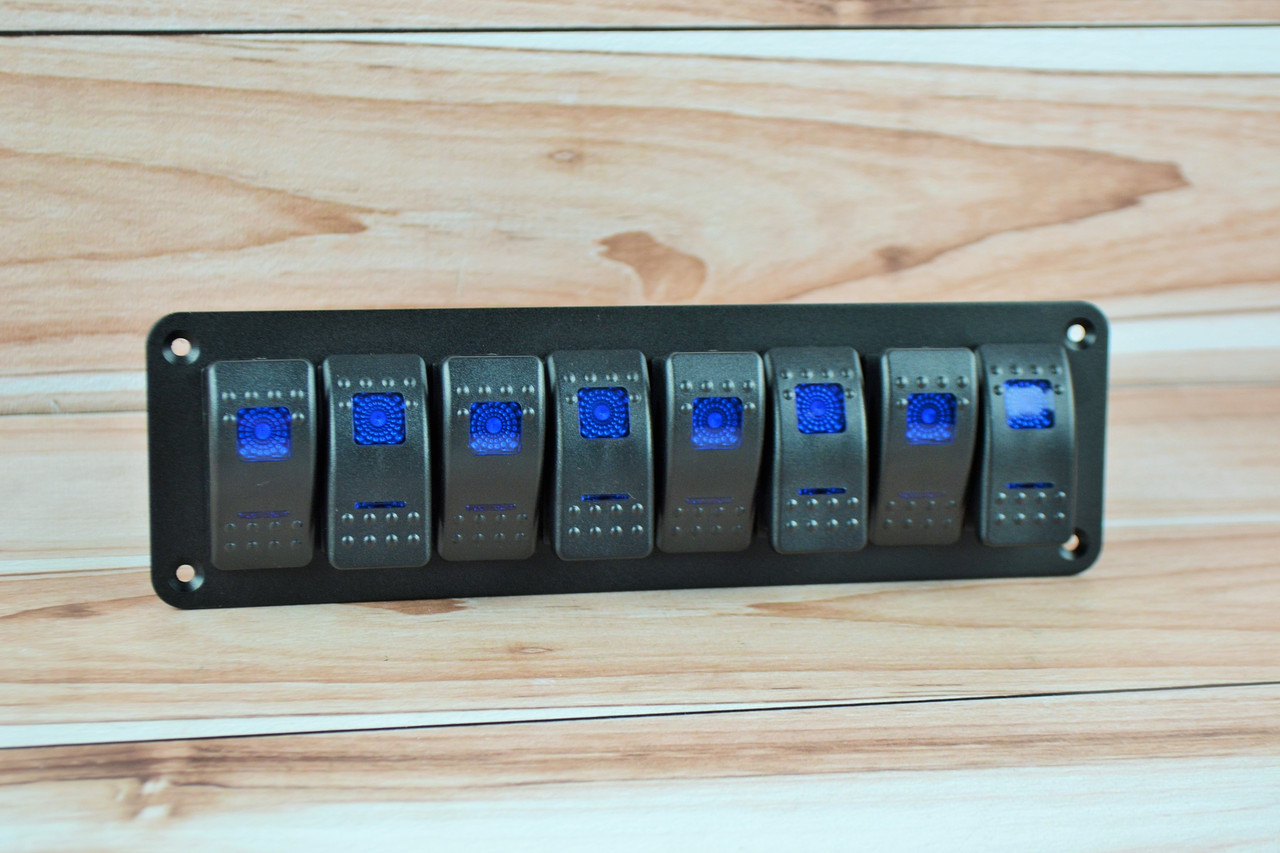 Блок перемикачів 8 клавіш, синє підсвічування + наклейки