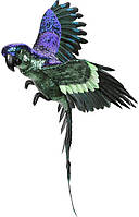 Муляж декоративный Попугай Green-Blue с пайетками 70см Bona DP118122