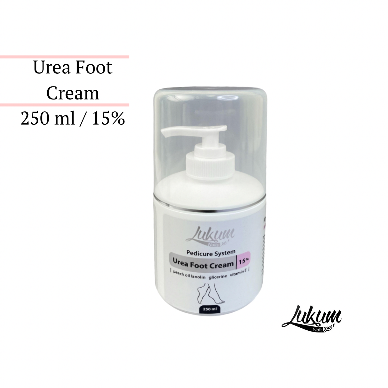 Крем для ніг із сечовиною Lukum Urea Foot Cream 15%, 250 мл