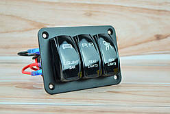 Блок перемикачів 3 клавіші, з підсвічуванням клавіш