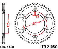 Звезда задняя JT JTR210.48SC