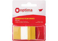 Стикеры-закладки пластиковые Optima 45х25 мм 50 листов желтые (24) O25533-05