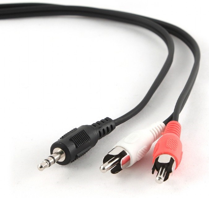 Кабель звуковий Cablexpert 3.5 мм (джек) — 2xRCA (тюльпан) 0.2 м (CCA-458/0.2), фото 1