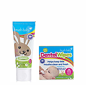 Набір Brush-Baby Dental Wipes (серветки 28 шт. + паста 50 мл зайчик)