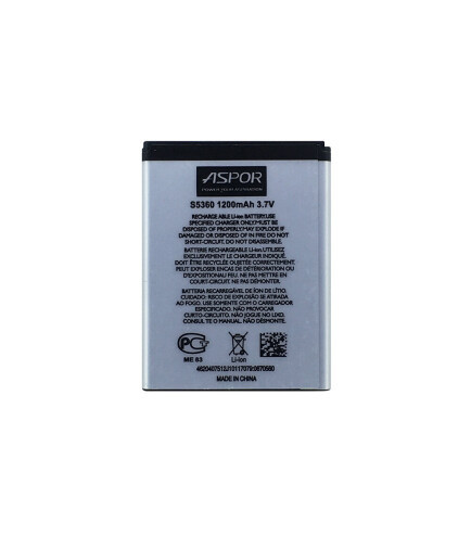 Акумулятор Aspor для Samsung S5360 / B5510 / B5512 / S5380 (EB454357VU)