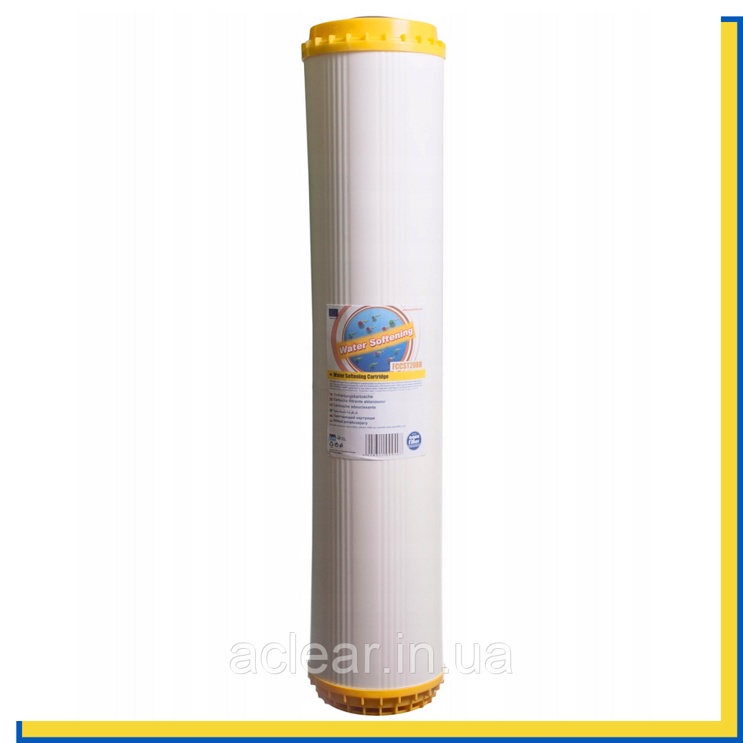 Фільтр-картридж Aquafilter FCCST20BB пом'якшувальний типу BIG BLUE для жорсткої води 20"х4,5" дюйма (Польща)