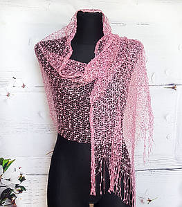 Шарф ажурний жіночий легкий сітка Сніжок фрез