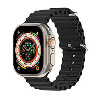 Силиконовый ремешок для Apple Watch Series 7 45 mm | Ocean Band | HMU | черный