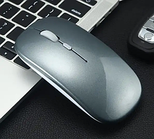 Бездротова акумуляторна Bluetooth+USB адаптер мишка, сірий