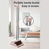 Віник та совок для прибирання в наборі щітка для підлоги з довгою ручкою та совком, фото 5