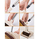 Віник та совок для прибирання в наборі щітка для підлоги з довгою ручкою та совком, фото 9