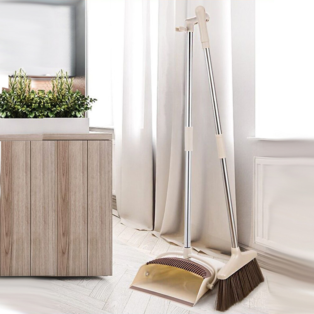 Віник та совок для прибирання в наборі щітка для підлоги з довгою ручкою та совком, фото 1