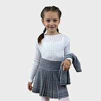 Юбка детская Герда с люрексом Art Knit серый меланж 128-134