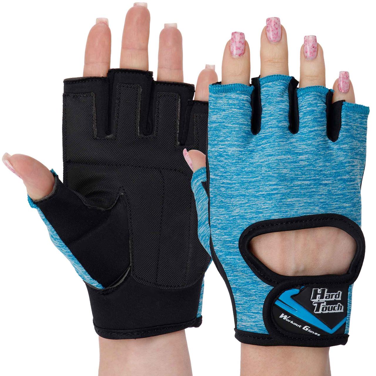 Рукавиці для фітнесу рукавички спортивні Zelart Hard Touch 008 розмір L Blue-Black, фото 1