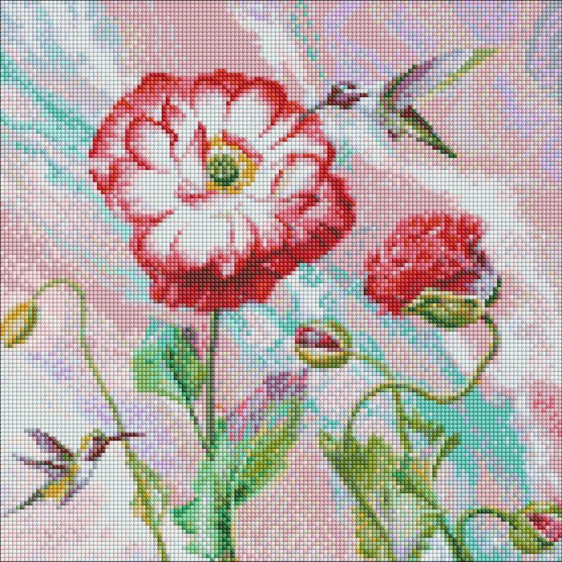 Картина стразами Ідейка Легкий етюд ©Ira Volkova (AMO7459) 40 х 40 см (На підрамнику), фото 1