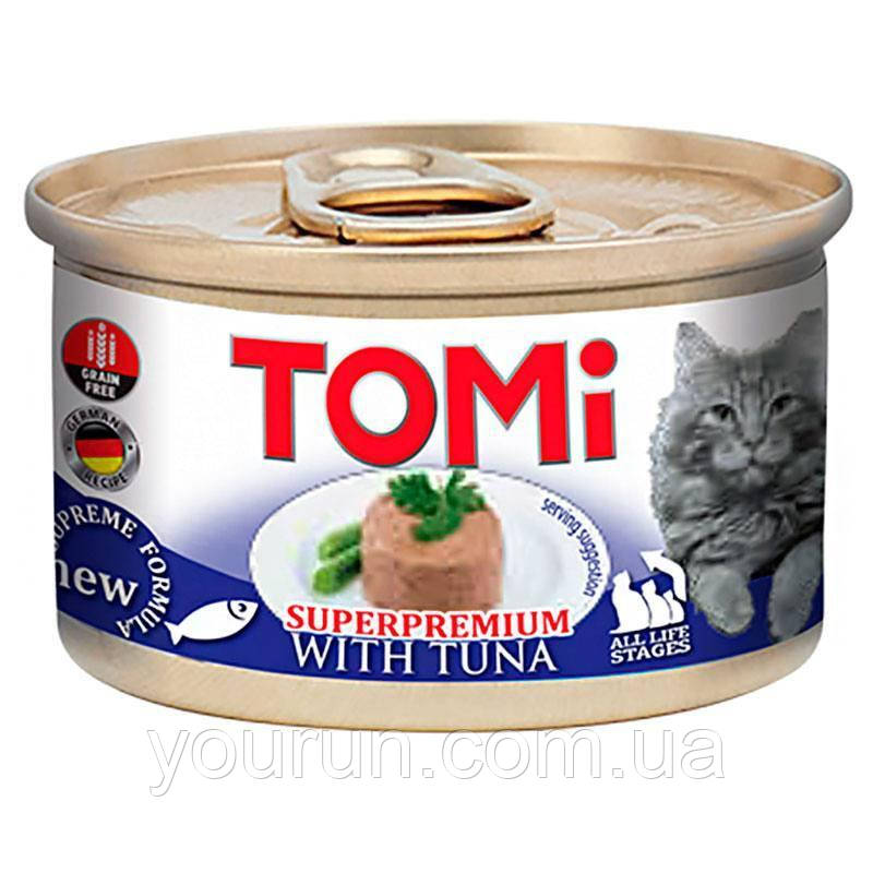 Tomi (Томі) Tuna - Вологий корм для кішок (тунець), мус 85 гр, фото 1