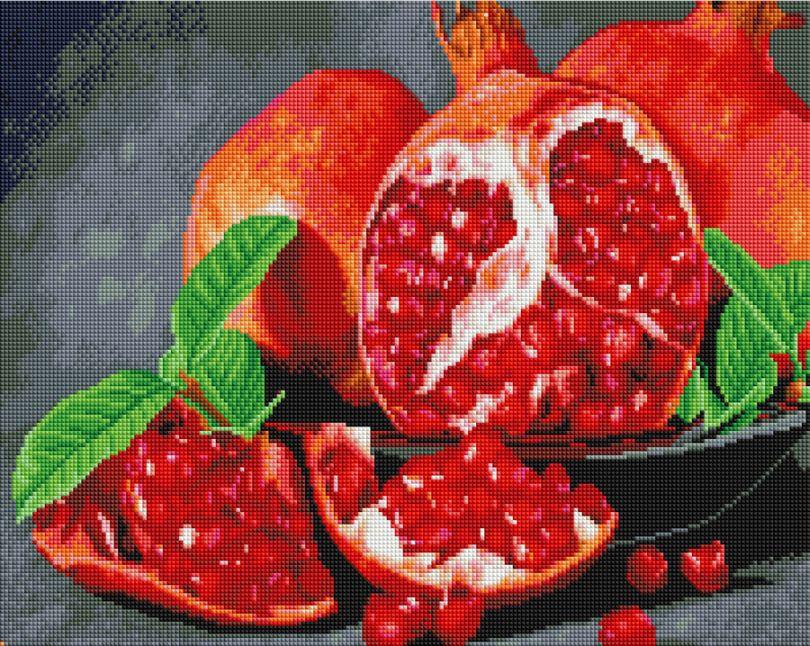 Картина стразами BrushMe Смачний гранат (GF5448) 40 х 50 см (На підрамнику), фото 1