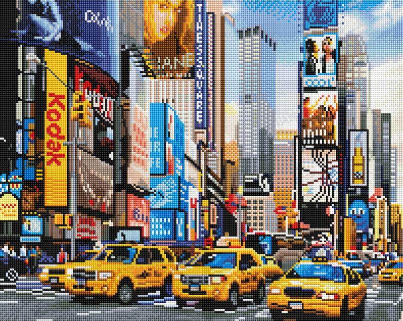 Картина стразами BrushMe Таймс-сквер (GF1682) 40 х 50 см (На підрамнику), фото 1