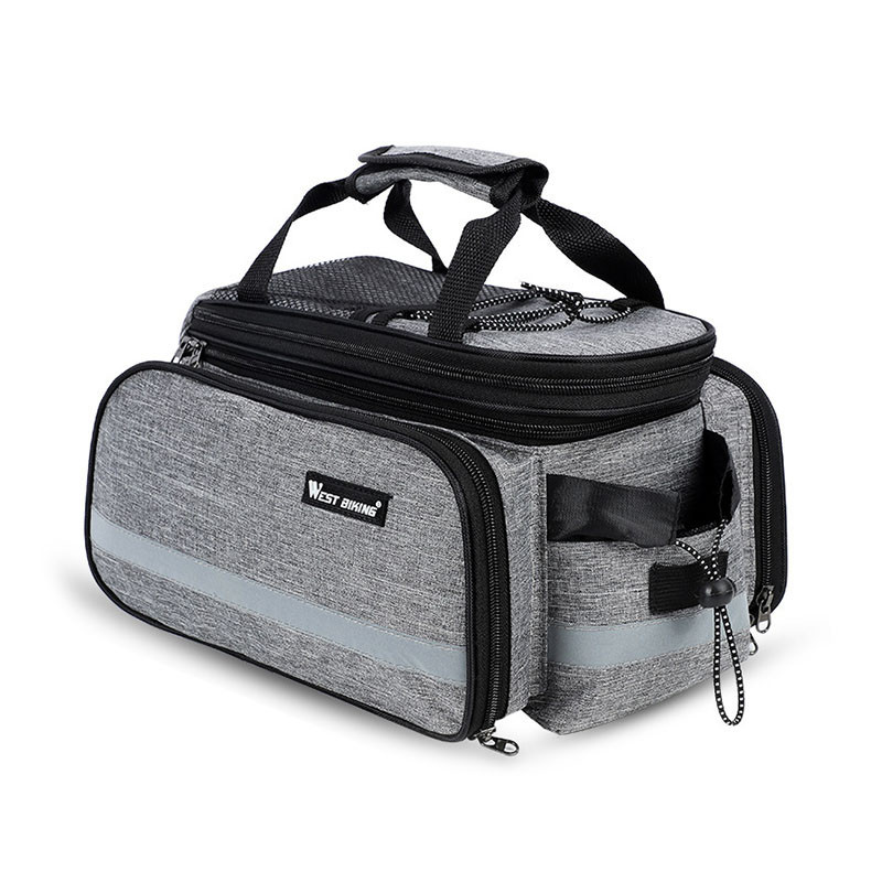 Велосипедна сумка на багажник розкладна West Biking 0707209 сумка-штани трансформер Сірий, фото 1