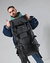Рюкзак Турист нейлон трансформер, супер варіант для подорожей в який влізе все, на 40-70л, чорний колір, фото 3