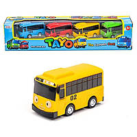 Детский игровой набор из 4 Автобусов Тайо , Роги , Лэни , Гани 4 в 1 Герои мультфильма Автобус TAYO