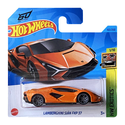 Машинка Базова Hot Wheels Lamborghini Sian FKP 37 Exotics 1:64 HKH93 Orange 1шт