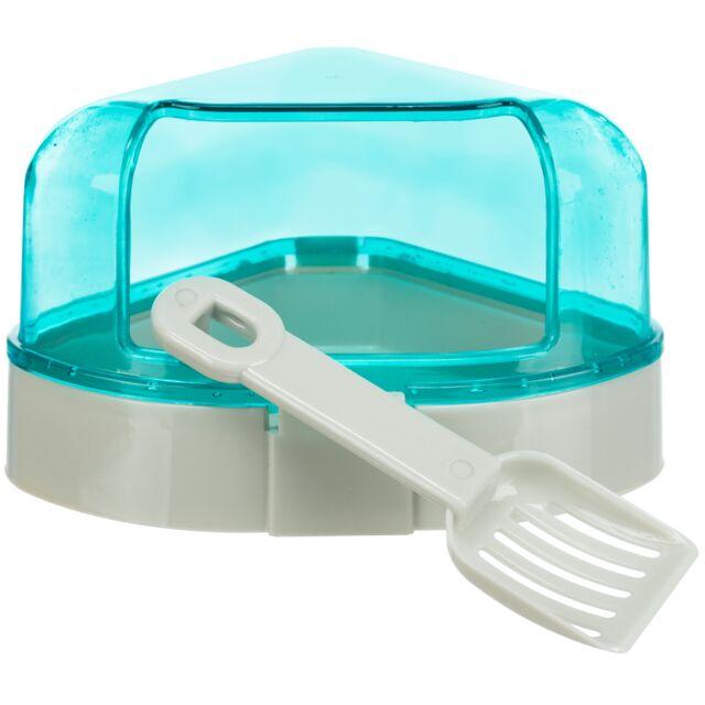 Trixie TX-6256 Кутовий туалет з лопаткою для хом'яка Trixie з кришкою, пластик, 14х8х11 см Кольори в асортименті