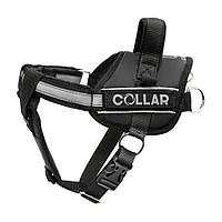 Шлейка для собак Collar Police №2 (В:44-60см) з ліхтариком Чорна шлея для собак, Нейлонова шлейка для собак