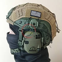 Комплект Шлем военный  FAST IIIA (NATO) + Активные наушники Walkers razor + Крепления на шлем