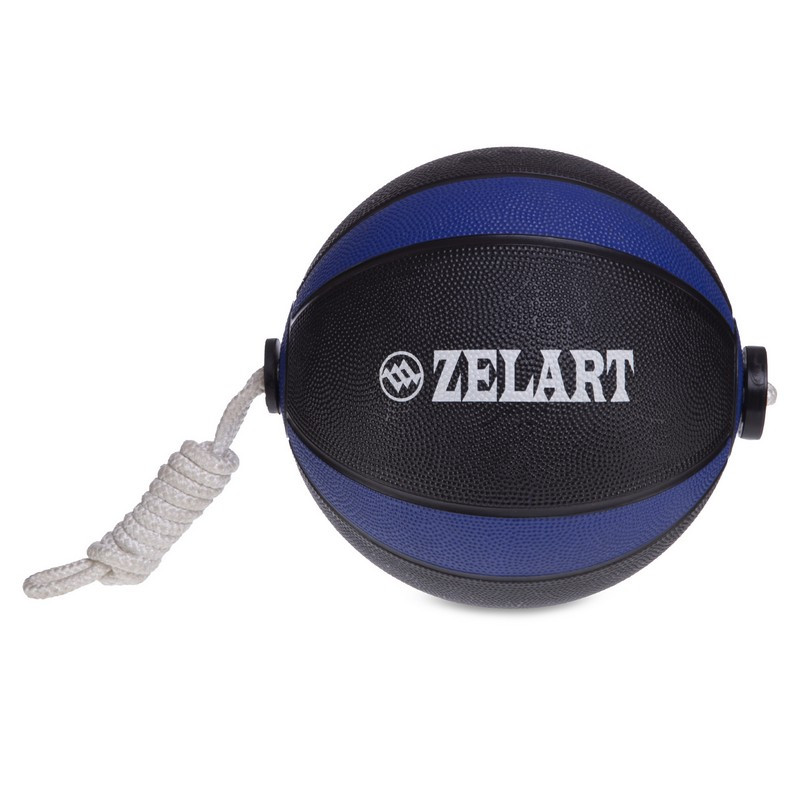 Мяч медицинский Tornado Ball Zelart FI-5709-5 5кг черный-синий - фото 2 - id-p1135312399