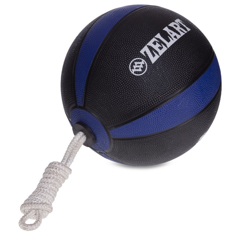 Мяч медицинский Tornado Ball Zelart FI-5709-5 5кг черный-синий - фото 3 - id-p1135312399